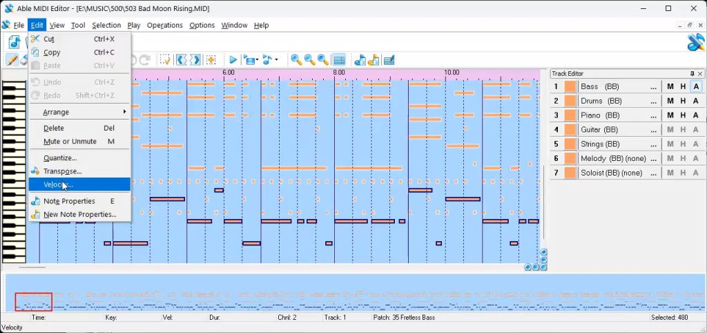 Edit Midi File